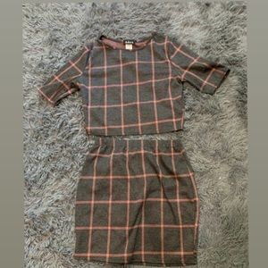 Two piece matching plaid set